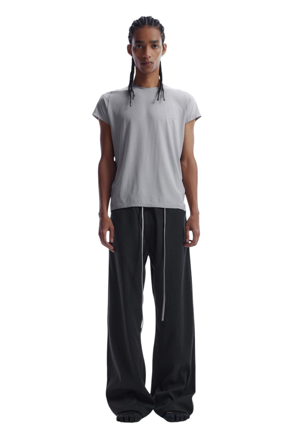 3D Asymmetric-Front Adjustable-Hem Tailored Sweatpants