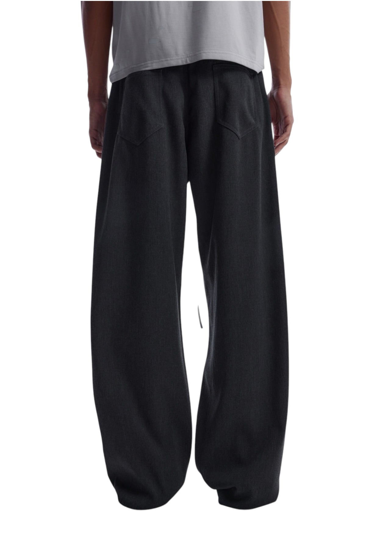 3D Asymmetric-Front Adjustable-Hem Tailored Sweatpants