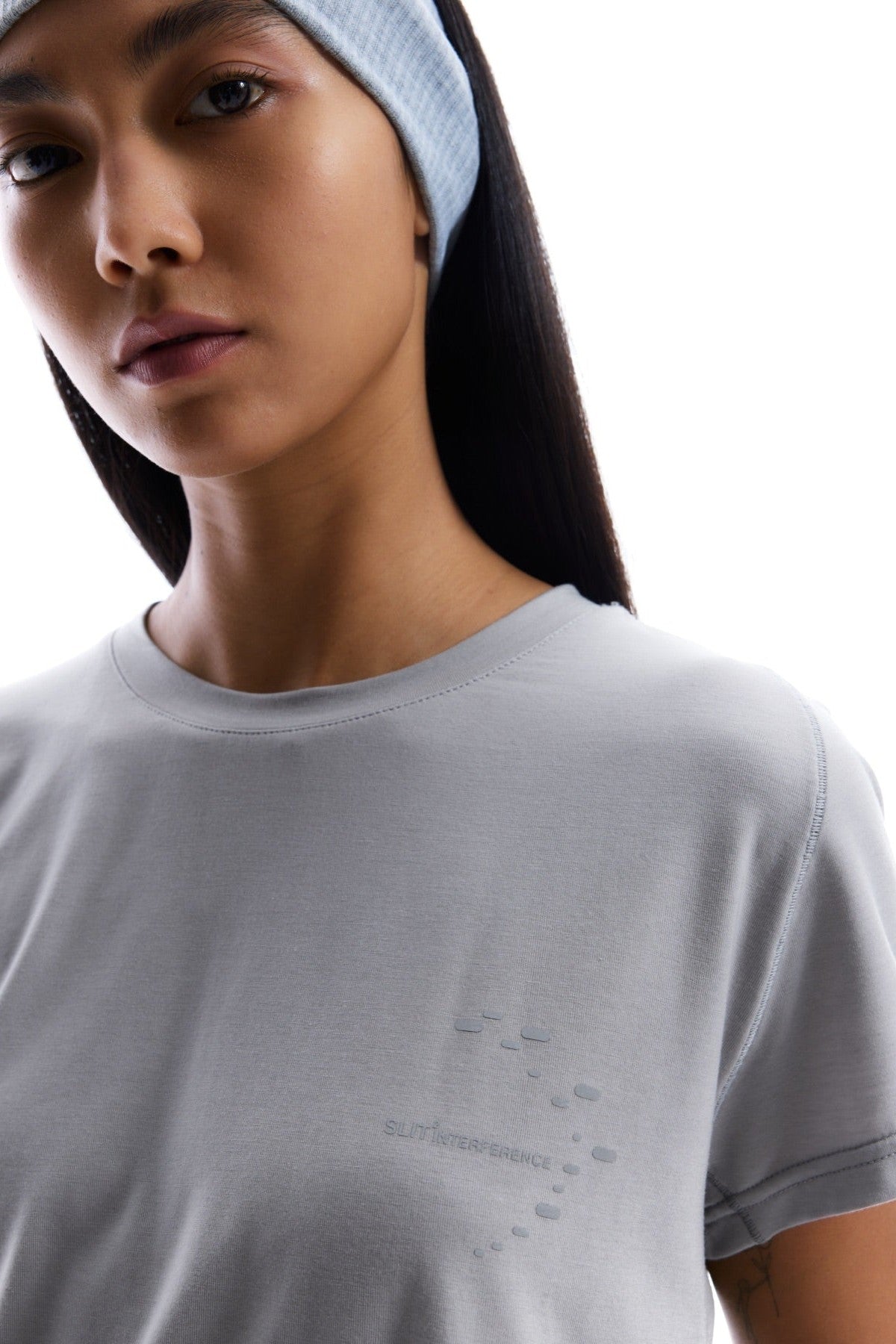 Lyocell-Wool Printed Cap-Sleeve T-Shirt