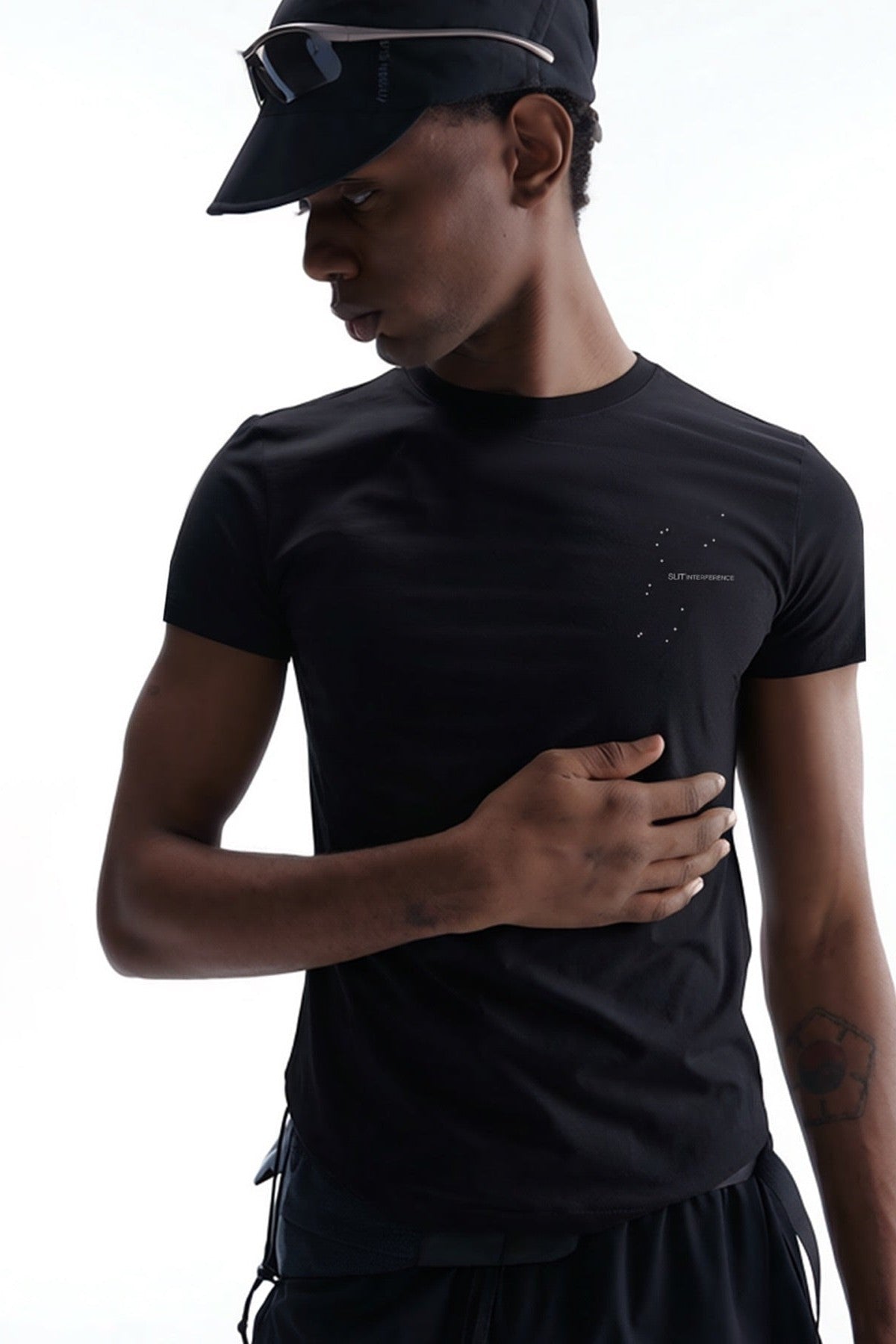 Wool-Lyocell Printed Fitted Training T-Shirt