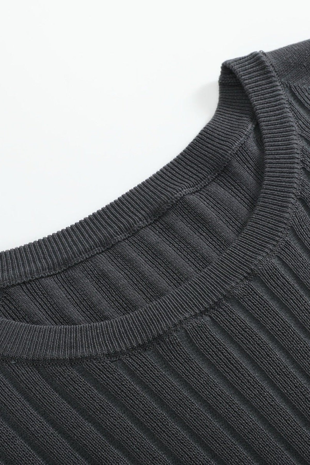 TENCEL-Wool Textured Ribbed Knit T-Shirt