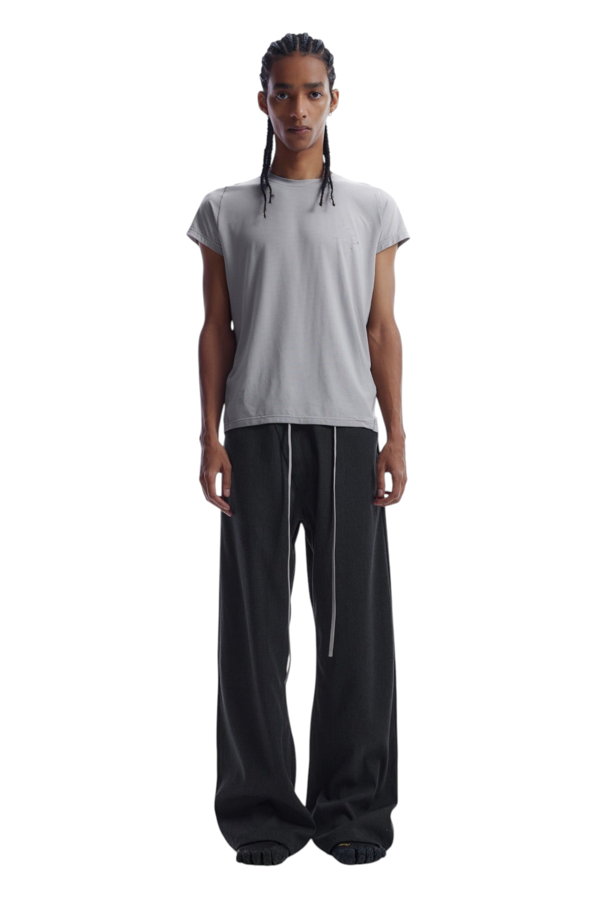 Lyocell-Wool Printed Cap-Sleeve T-Shirt