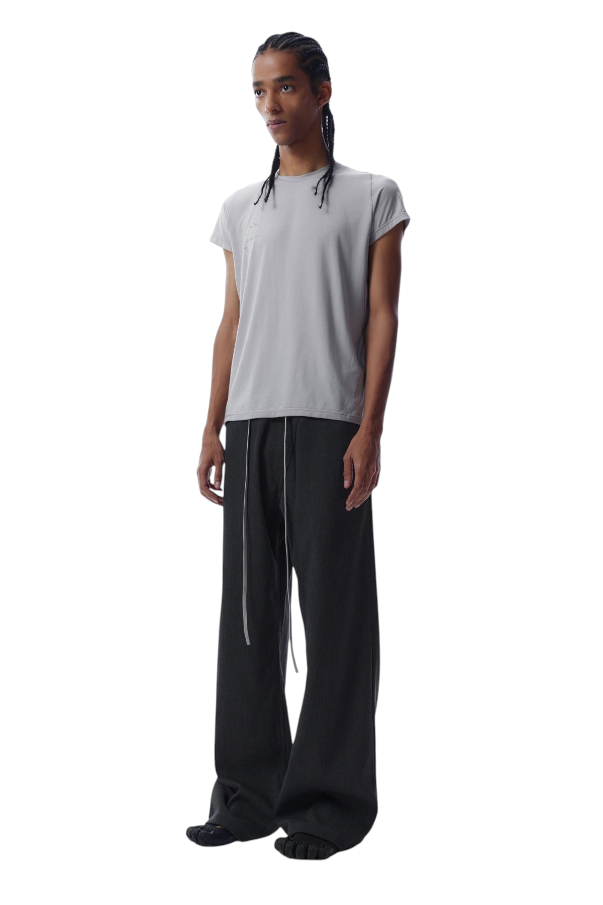 Lyocell-Wool Printed Cap-Sleeve T-Shirt