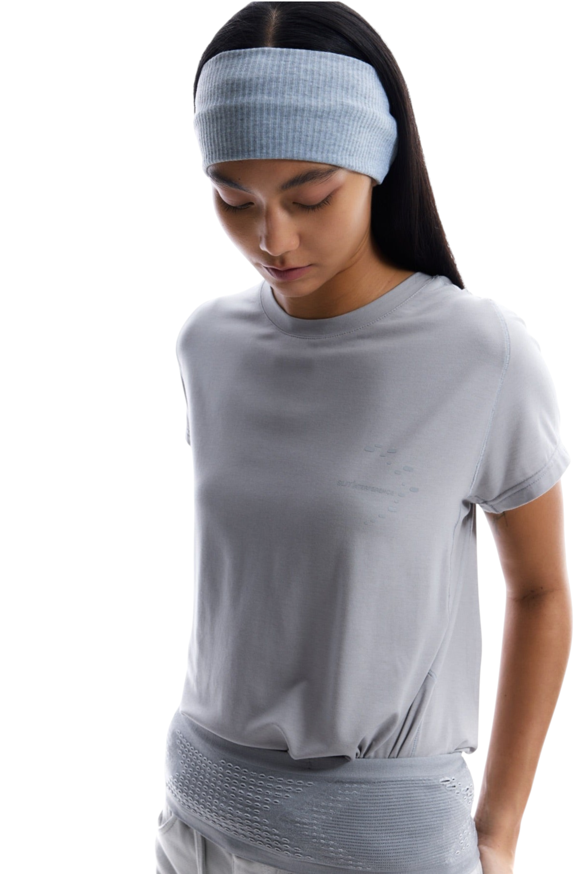 Lyocell-Wool Printed Cap-Sleeve T-Shirt