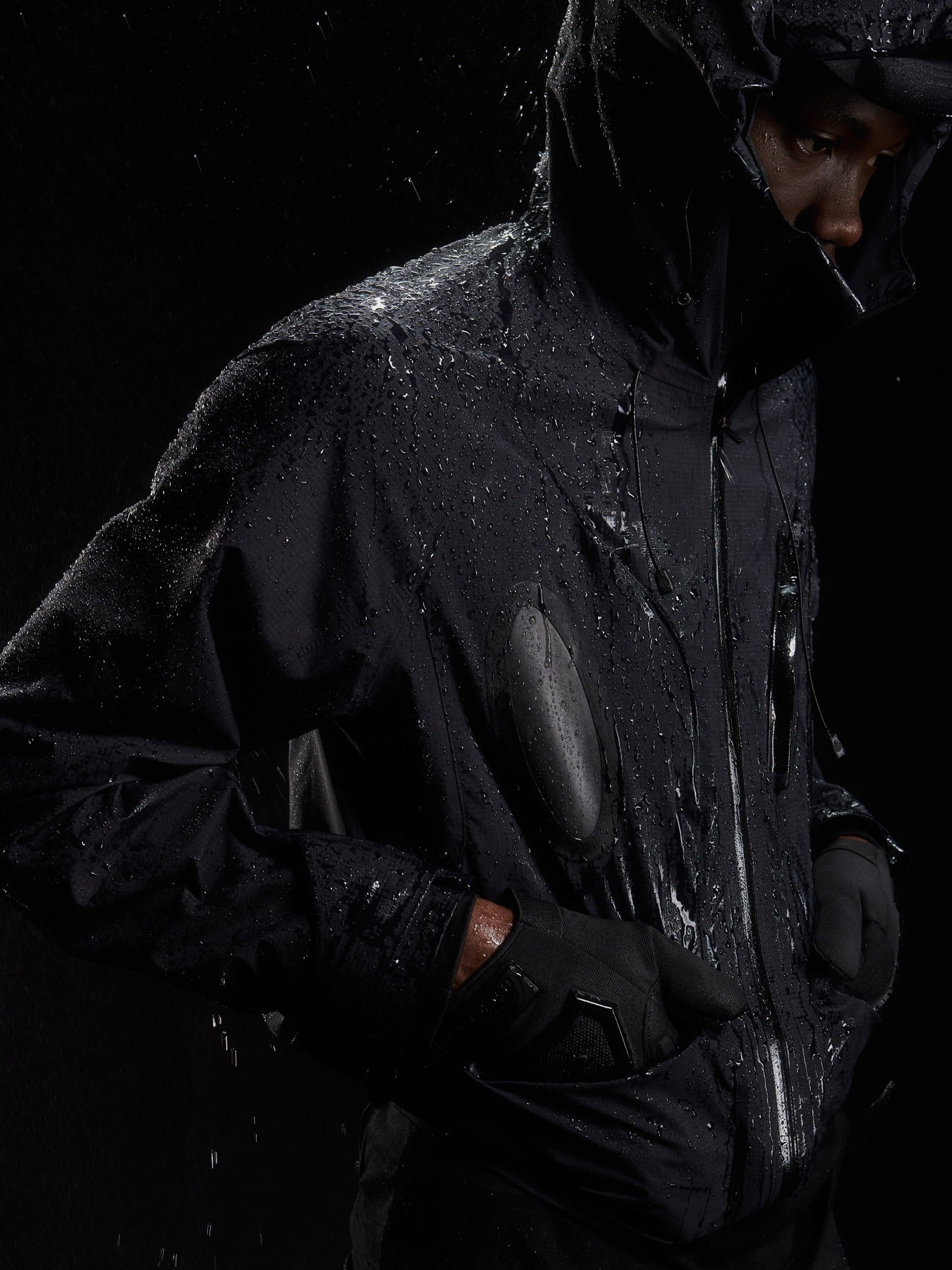 3 Sculpture Curved Taped Waterproof Shell Jacket