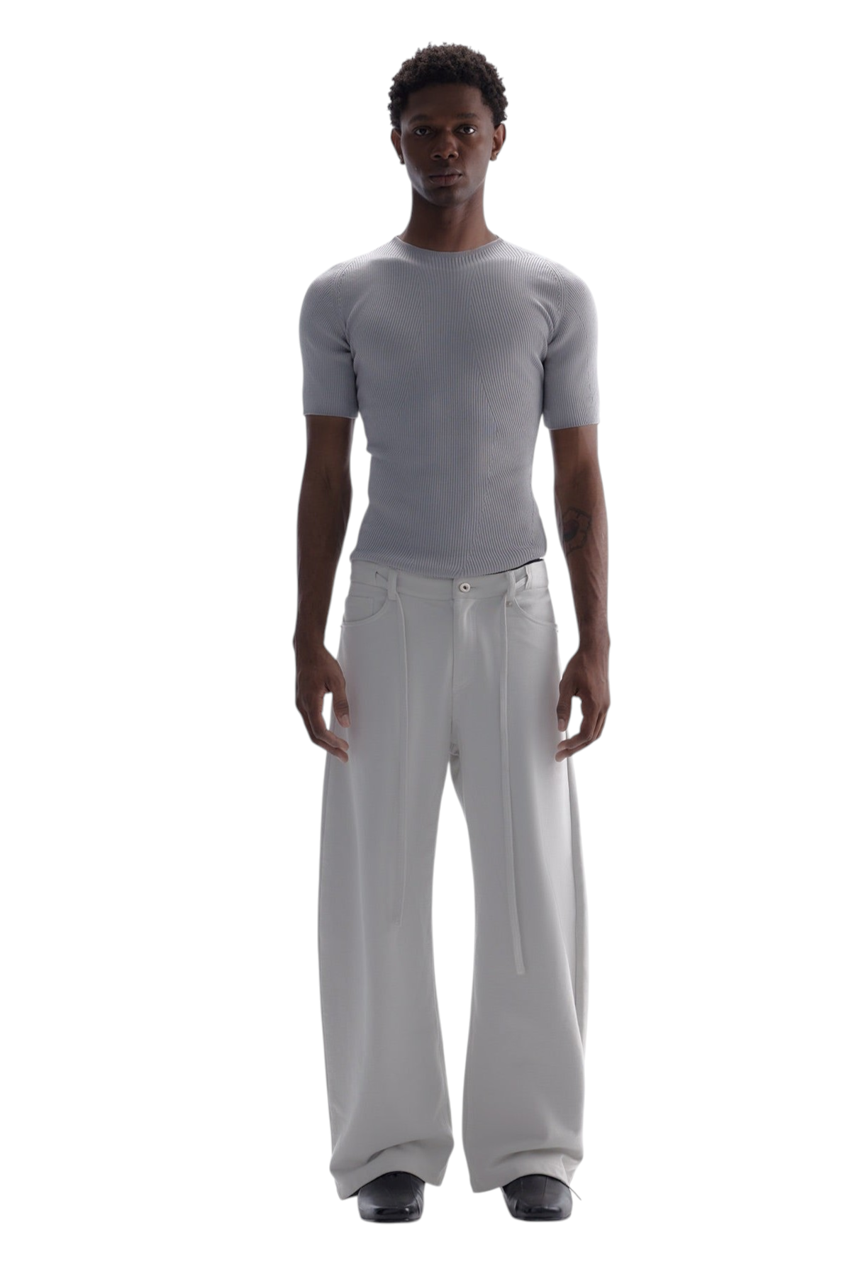 TENCEL-Wool 3D Texture Fitted Knit T-Shirt